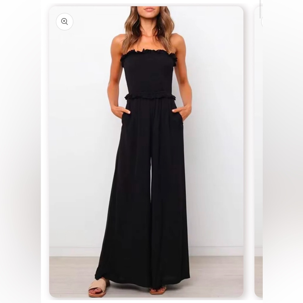 Petal & Pup | Cleopatra – Strapless Ruffle Jumpsuit